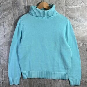 Croft & Barrow Blue turtleneck sweater Woman's Size Large #winterknits
